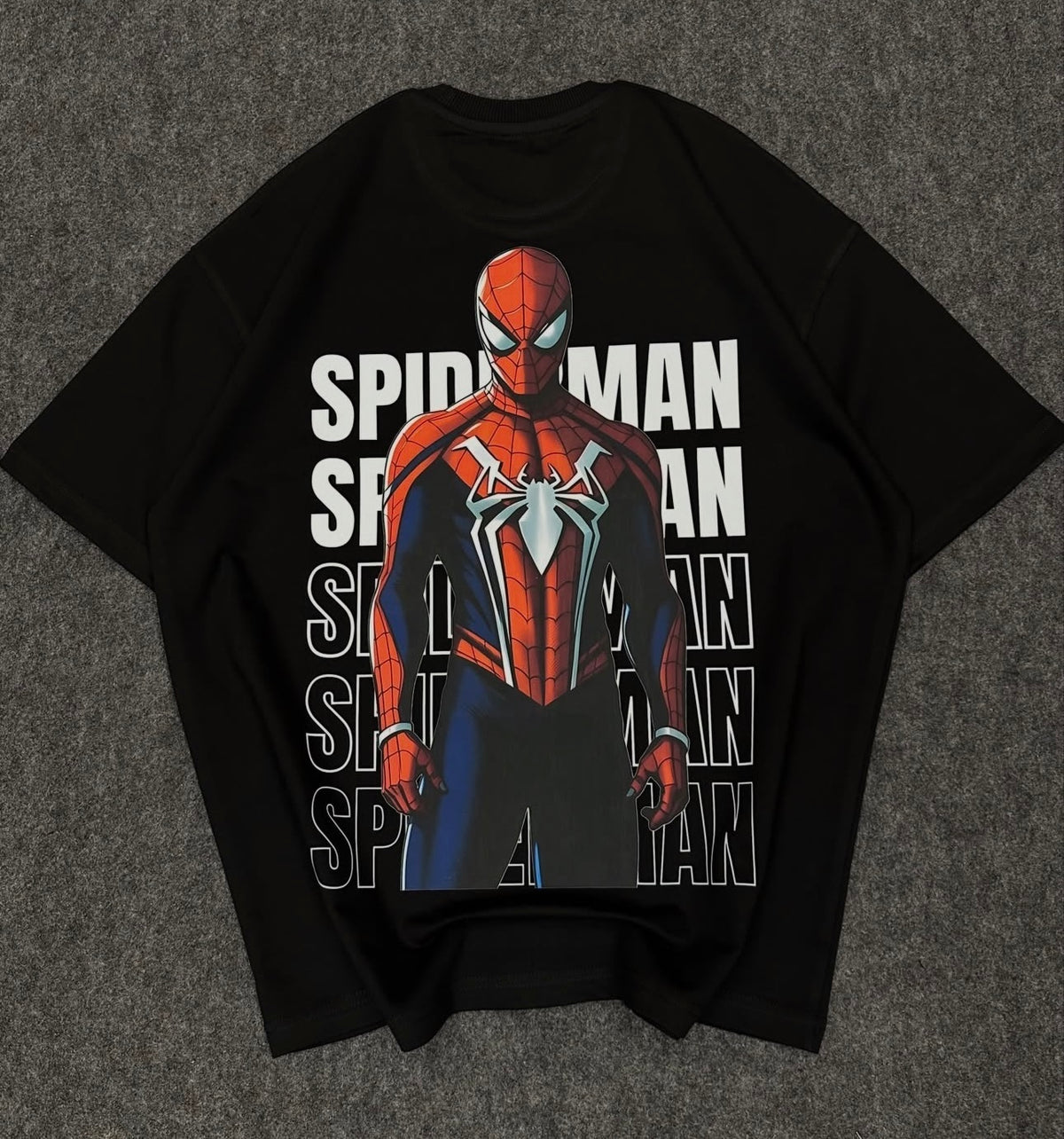 Spider Duo Black – Logo Print Oversized T-Shirt