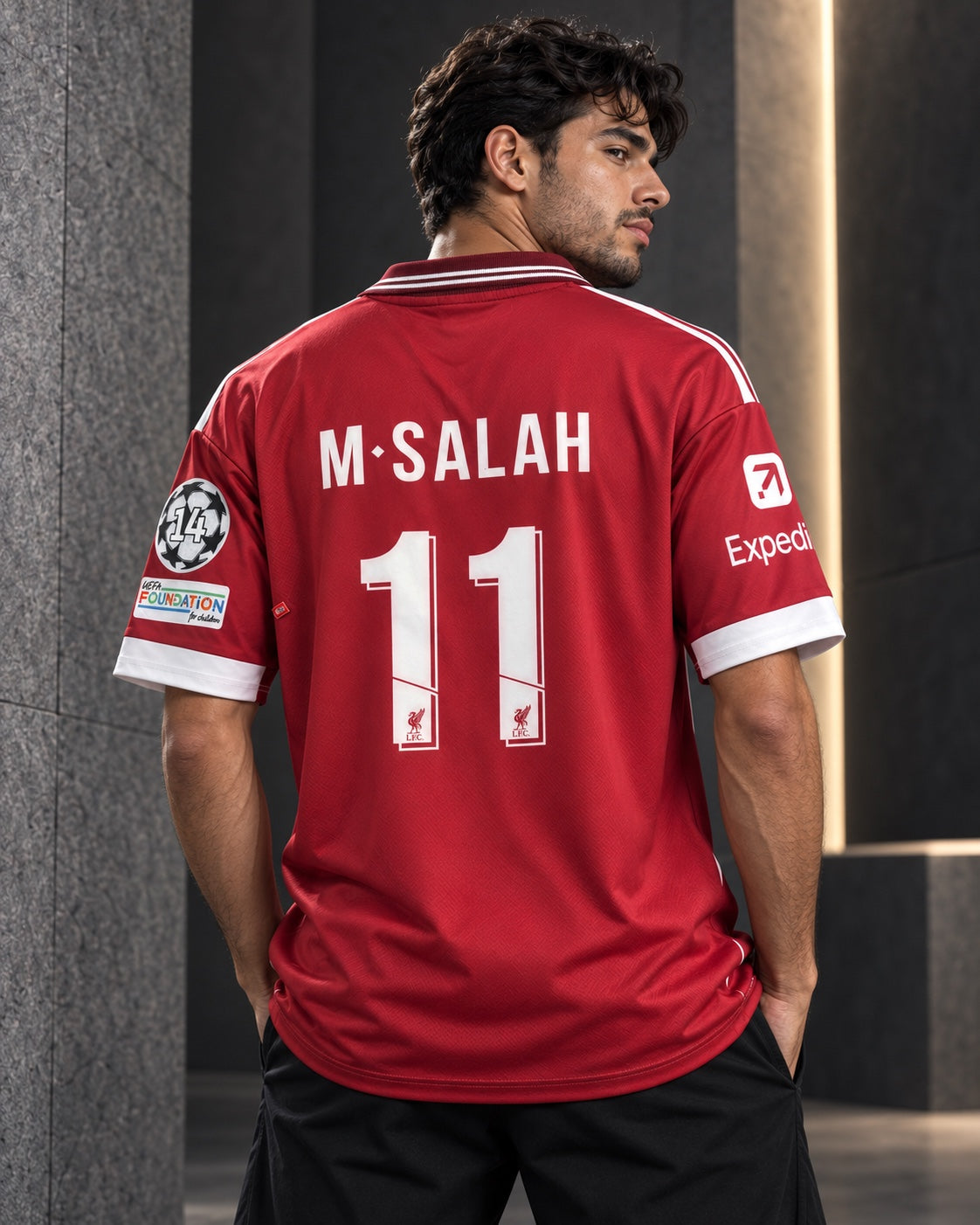 Liverpool Home Red football jersey – back view
