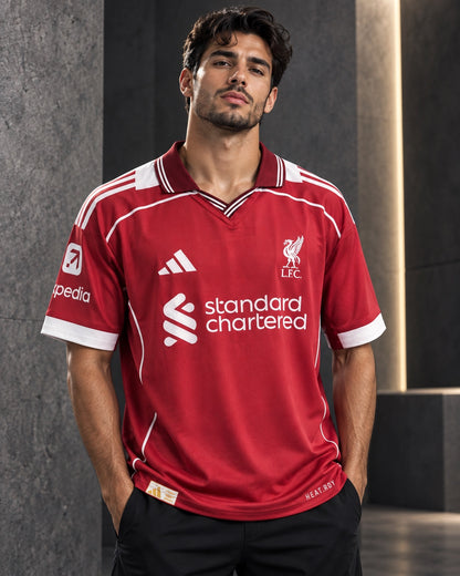 Liverpool Home Red football jersey – front portrait view