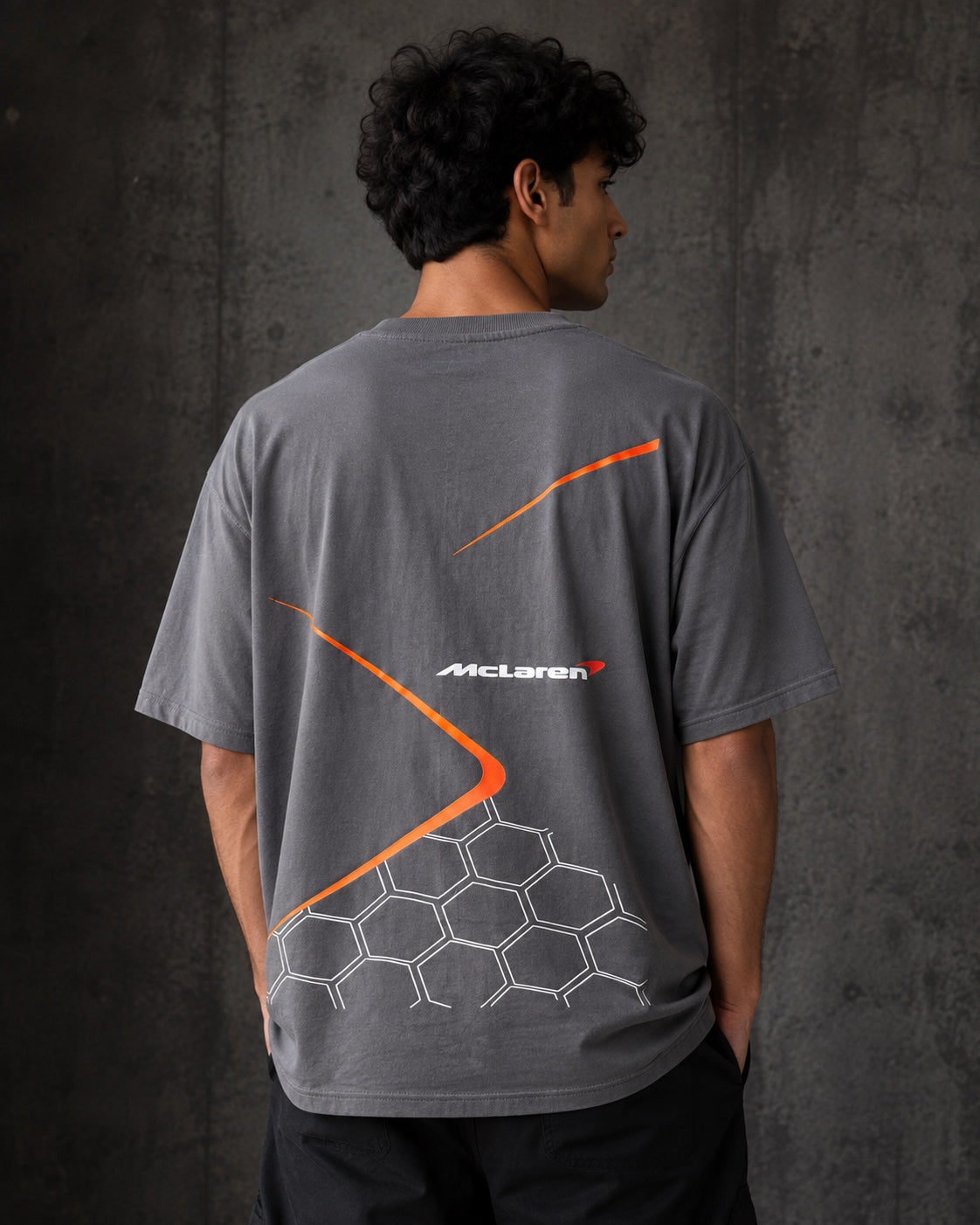 McLaren grey oversized T-shirt – back view